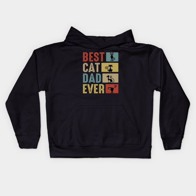 Best Cat Dad Ever Kids Hoodie by Alema Art